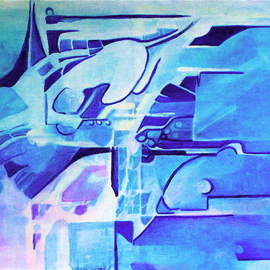 Luise Andersen: 'BLUE WHITE  DETAIL I DAY PIC MCHNN ', 2008 Acrylic Painting, Other. 