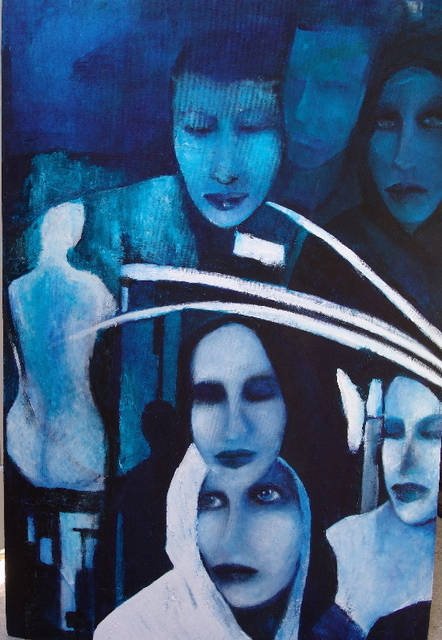 Artist Luise Andersen. 'BLUE  Question CHANGE WORK To MM' Artwork Image, Created in 2009, Original Fiber. #art #artist