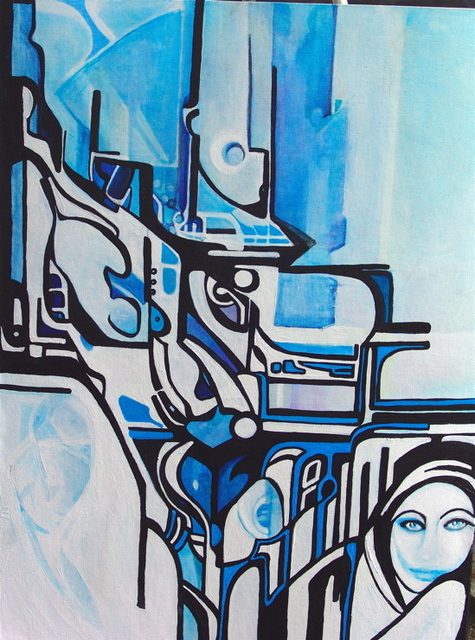 Artist Luise Andersen. 'BLUE   Update Of Progress NovTwSx' Artwork Image, Created in 2008, Original Fiber. #art #artist