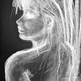 Luise Andersen: 'Beginning Detail III Of Charcoal WHITE ON BLACK I Sept EightOtwve', 2012 Charcoal Drawing, Other. Artist Description:      . . moods. . I reach for charcoals. . . . just began. . .   ...