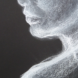 Luise Andersen: 'Beginning Detail  II Of Charcoal WHITE ON BLACK I Sept EightOtwve', 2012 Charcoal Drawing, Other. Artist Description:     . . moods. . I reach for charcoals. . . . just began. . .  ...