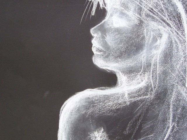 Luise Andersen  'Beginning Of Charcoal WHITE ON BLACK I Sept EightOtwve', created in 2012, Original Fiber.