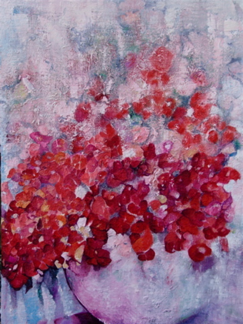 Luise Andersen  'Bouquet In OiL Untitled  In Progress ', created in 2008, Original Fiber.