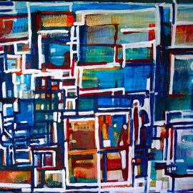 Luise Andersen: 'FOREVERS LL', 2008 Acrylic Painting, Other. Artist Description:  . . . when another forever never- door closes. . . . direct from core.had this painting completed couple of months ago. . unbalanced core needed to express. . so would not 'hear' my heart- beat. .  Reworked it with present state of mind/ core. . . . . . . it is completed now.  mignon c)Is acrylic on heavy watercolor ...