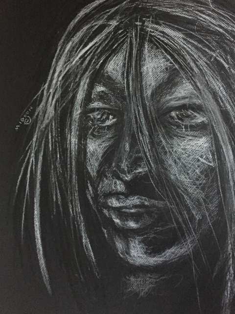 Artist Luise Andersen. 'IN WHITE ON BLACK January 23 2015' Artwork Image, Created in 2015, Original Fiber. #art #artist