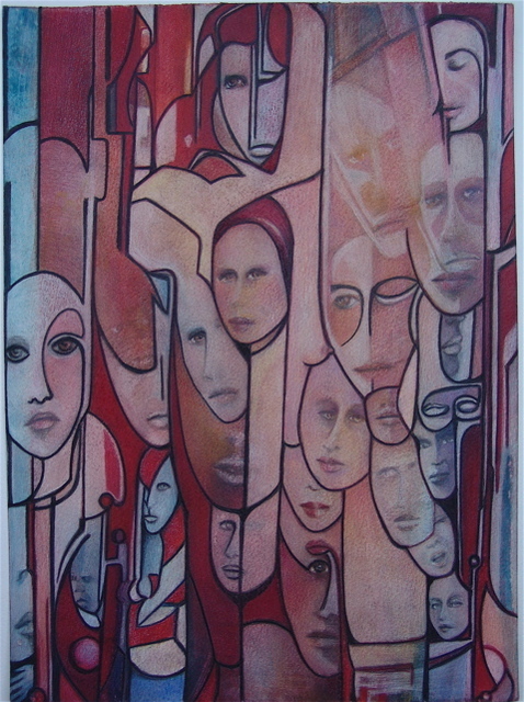 Artist Luise Andersen. 'LES VISAGES DES VOYAGES     ' Artwork Image, Created in 2007, Original Fiber. #art #artist