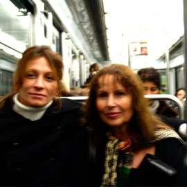 Luise Andersen: 'Late Night On Metro In Paris', 2006 Other Photography, Travel. Artist Description:  At last met Simona Cao, Manager Of Camaver Kunsthaus Gallery International In Sondrio, Northern Italy. She ran an exhibition for my masterpieces of the Mignon Series c) in her gallery in Sondrio. Here we ride the Metro after Inauguration of my first ever Solo Show ( always shared before) ...