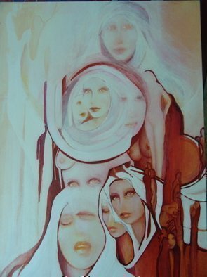 Luise Andersen: 'ORANGE I REMEMBER YOU DO YOU REMEMBER ME Augeight', 2008 Acrylic Painting, Surrealism.  . . creatively engaged throughout the day. . lots of whites as well as orange mixed hues. . tomorrow more. . ...