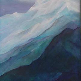 Luise Andersen: 'On Top Of ll', 2002 Acrylic Painting, Landscape. Artist Description: . . Was Intended To Be The Diptich. . 2nd. . .  It Works , If I would let  It . .  Intentionally Did Not. . At Least For Now. . .  It Has Its Own Charm. . .  Appeal. . Deep Beautiful Hues in Blue. .  Greens. .  Greys. . . The Lines Are To Me Pleasing. . . A Friend Painting. . .  Meaning. . .  It Lets You Relax. . ...