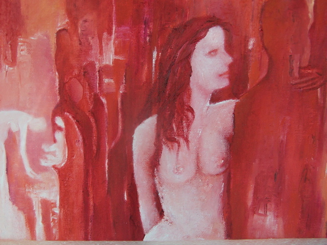 Artist Luise Andersen. 'REDS In Progress Detail Feb TwEight' Artwork Image, Created in 2008, Original Fiber. #art #artist