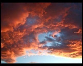 Luise Andersen: 'Sunsets Series MIG II', 2013 Color Photograph, Sky.    . . . after heavy rain. . . and winds. . . Sunsets are incredible in beauty. . cloud formations so vibrant. . or strong. . or both. . deep and 'moody' . . or brilliant in brights. . took many series of clouds. . never really' same' . . they change colors and forms within seconds. . could not put camera down. . . until dark set in. . . * * size...