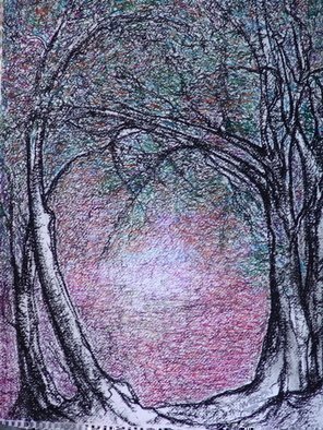 Luise Andersen: 'TOGETHER     In neutral light', 2008 Oil Pastel, Trees. 