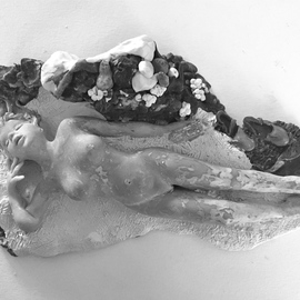Luise Andersen: 'TO FIX AN ANGEL VII', 2016 Clay Sculpture, Abstract. Artist Description:  is on this portfolio somewhere. . under sculptures. . wayyy back. . neck was broken. . a gallery visitor ignored the please not touching sign during exhibition. . I found her. . broken. . promised a terminal ill fellow artist , to fix her . . with thought of him getting well. . he diedaEUR|In memory. . I can ...