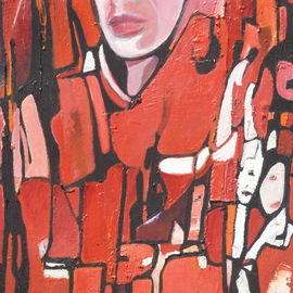 Luise Andersen: 'UNTITLED In The Reds II Update DETAIL I', 2013 Oil Painting, Abstract. Artist Description:  * * size mentioned, is that of the painting.  ...