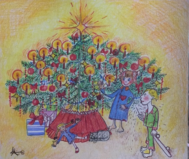 Luise Andersen  'Artcard Christmas 2018', created in 2018, Original Fiber.