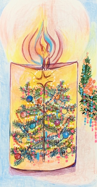 Luise Andersen  'Christmas Artcard 5', created in 2019, Original Fiber.