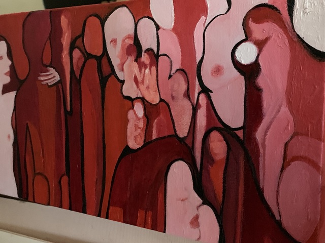 Artist Luise Andersen. 'Continue Reds 4' Artwork Image, Created in 2019, Original Fiber. #art #artist