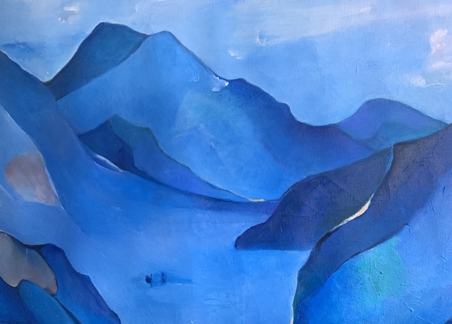 Artist Luise Andersen. 'Detail 3 Of Back To Blue' Artwork Image, Created in 2019, Original Fiber. #art #artist