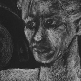 Luise Andersen: 'express in dessin noir', 2017 Charcoal Drawing, Abstract. Artist Description: appesr out of the  black in dessin noir paper sketchbook. . images are in white charcoal. I promote absolutearts. com s artists also on my fb page. Luise H Andersen facebook .  It is the one with  laselectart  mentioned.  not the one in Denmark and other places.  ...