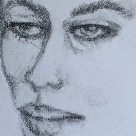 Luise Andersen: 'express in graphite iii', 2017 Graphite Drawing, Portrait. Artist Description: March 7,2017-  still  emphasize . this picture is a closeup detail. image is on 30x30 cm, snow White  textured card stock. ...