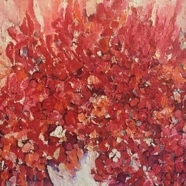 Luise Andersen: 'found to continue 1', 2018 Oil Painting, Floral. Artist Description: January 24,2018- mention several months ago, that i closed storage. could not afford close to two hundred US dollars a month. beentoo hard . placed art work and other things there . . supposedly a better place then the one before that. . no break ins either, good secured. . and was ...