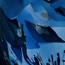 Luise Andersen: 'left detail back to blue', 2019 Oil Painting, Fantasy. Artist Description: Set. 26,2019-  closed in on left detail . . size mentioned is of whole painting. ...