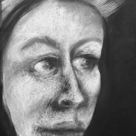 Luise Andersen: 'untitled 2020 january 23 24', 2020 Charcoal Drawing, Other. Artist Description: this is image of yesterday, continued today. . i like the way expression aEUR~settlesaEURtm . . will see tomorrow in daylight in regard to eventual touches  in some areas. .   wish peace for All. ...