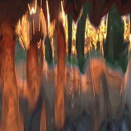 Luise Andersen: 'untouched original images of SUNSET IN FONTANA FOUNTAINS I', 2015 Color Photograph, Abstract. Artist Description:  February 17,2015- -  walked downtown with my daughter today. . stopped at the Park and reconnected with the Eucalyptus trees. . their fantastic, beautiful bark. . took a series. . then continued down Sierra Ave towards the Fontana Fountains. . Sunset had the fountains aglow. . I took a series. . of several hundred images. . ...