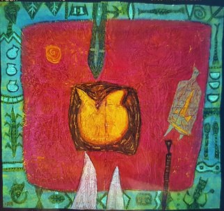 Bruno Lassalle: 'house i', 1995 Oil Pastel, Ethnic. 