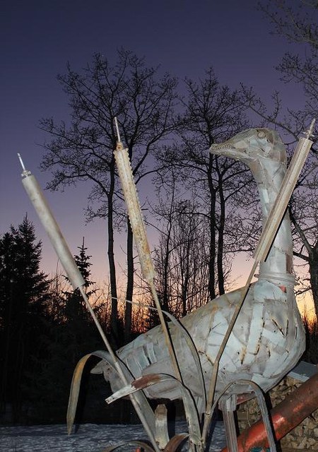Logan Wainwright  'Sentry Canada Goose ', created in 2011, Original Sculpture Steel.