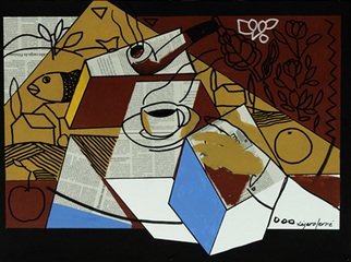 Jose Luis Lazaro Ferre: 'Coffee', 2006 Collage, Figurative. 