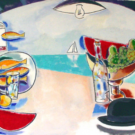 Jose Luis Lazaro Ferre: 'Fish Globe', 2002 Oil Painting, Fish. 