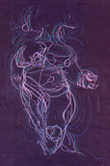 Lucy Drumonde  'Nude Dancing', created in 1996, Original Drawing Pen.