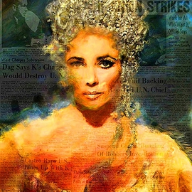 Leah Devora Artwork Cleopatra Elizabeth Taylor Elizabeth Taylor Pop Art, 2015 Mixed Media, Pop