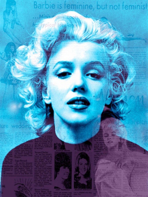 Leah Devora  'Marblue Marilyn Monroe Marilyn Monroe Pop Art', created in 2015, Original Mixed Media.