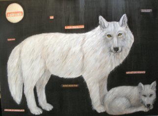 Rita Levinsohn: 'Aerial Hunting', 2009 Acrylic Painting, Activism.  Painting portrays wolves that are being murdered in Alaska. ...