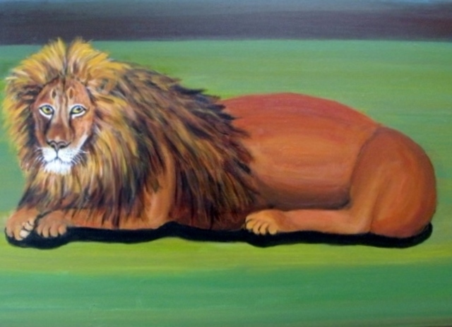 Artist Rita Levinsohn. 'Lion Fading' Artwork Image, Created in 2015, Original Printmaking Giclee. #art #artist