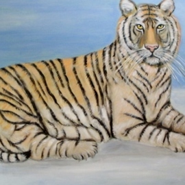 Rita Levinsohn: 'tiger tiger', 2016 Acrylic Painting, Animals. Artist Description: Animal is endangered...