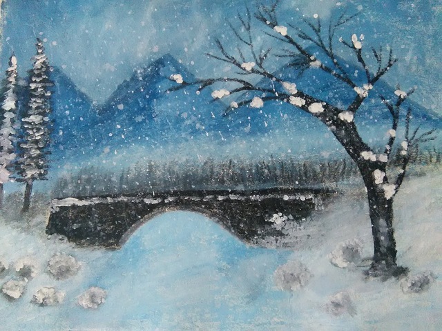 Artist Lekshmy Sathi. 'Winter Wonder' Artwork Image, Created in 2020, Original Painting Oil. #art #artist
