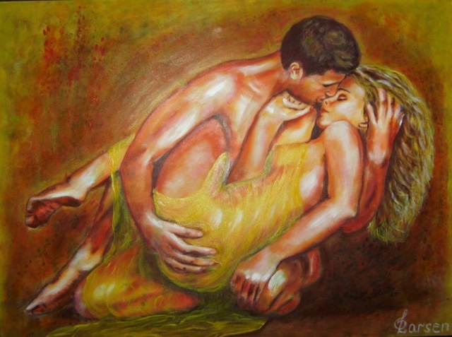 Artist Larsen Lena. 'Embraces' Artwork Image, Created in 2008, Original Painting Acrylic. #art #artist