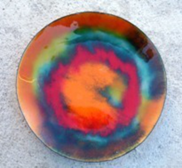 Artist Leo Evans. 'Colour Fusion Glass On Copper 10 O' Artwork Image, Created in 2008, Original Photography Color. #art #artist