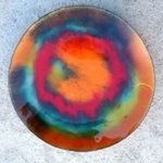 Colour Fusion glass on copper 10 T By Leo Evans