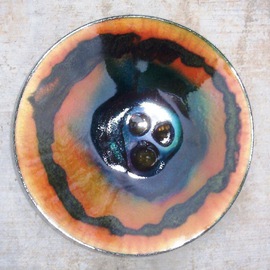 Colour Fusion Glass On Copper 14 Original, Leo Evans