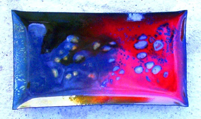 Artist Leo Evans. 'Colour Fusion Glass On Copper 6' Artwork Image, Created in 2007, Original Photography Color. #art #artist