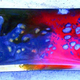Colour Fusion glass on copper 6  By Leo Evans