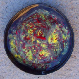 Colour Fusion glass on copper 7 By Leo Evans
