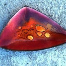 Colour Fusion glass on copper 9 O By Leo Evans