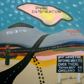 Leo Evans: 'Cross Roads', 2003 Acrylic Painting, Inspirational. Artist Description: This painting was fun, but it was a vision I had. . . never before had I read these Bible verses. . . But they fit this painting well....