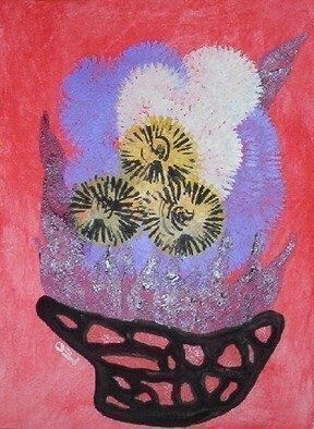 Leo Evans: 'FLORAL PICASSO 2', 2010 Acrylic Painting, Floral.                                       FLORAL PICASSO 2 ~ All rights reserved ~ Leo Evans ~ 2010                                                ...