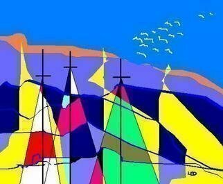 Leo Evans: 'SAILING ON THE HIGH SEA', 2004 Crafts, Abstract. 